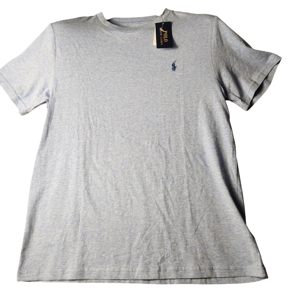 Polo Ralph Lauren T-Shirt Boys L 14-16 Blue Heather Pony Logo Tee
